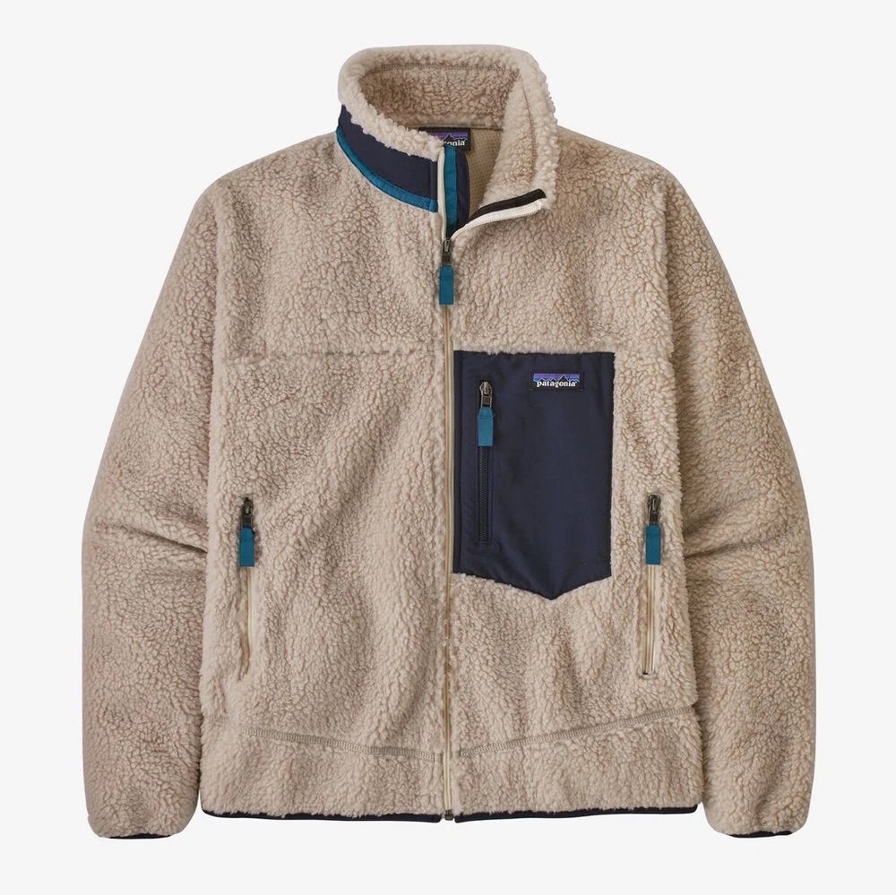 Patagonia Men Classic Retro-X Wind-Blocking Heat-Trapping Fleece Jacket Natural